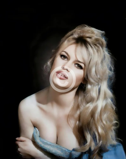 Brigitte Bardot glamour portrait in a towel c. 1950s