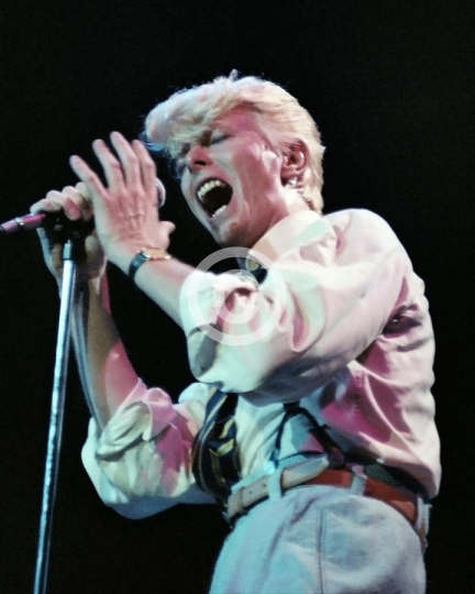 David Bowie Singing With Closed Eyes At Serious Moonlight Tour