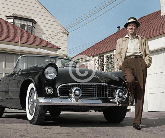 Frank Sinatra Standing Next To Tbird