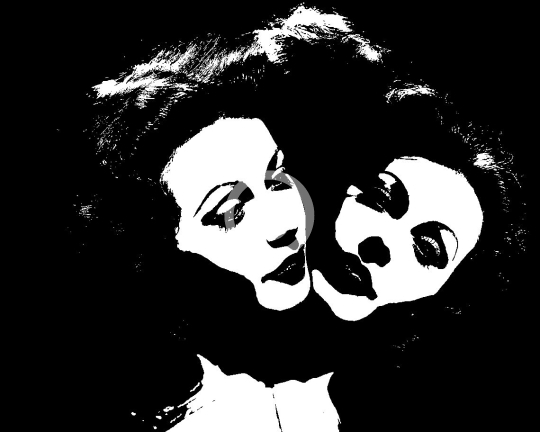 Hedy Lamarr reflected glamour photograph c 1940s, black white, printposter