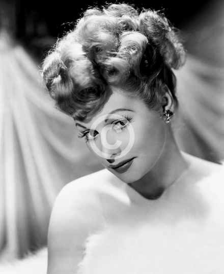 Lucille Ball Elegant Portrait In White