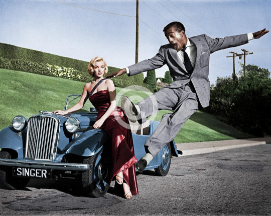 Marilyn Monroe And Sammy Davis Jr. On The Set Of How To Marry A Millionaire