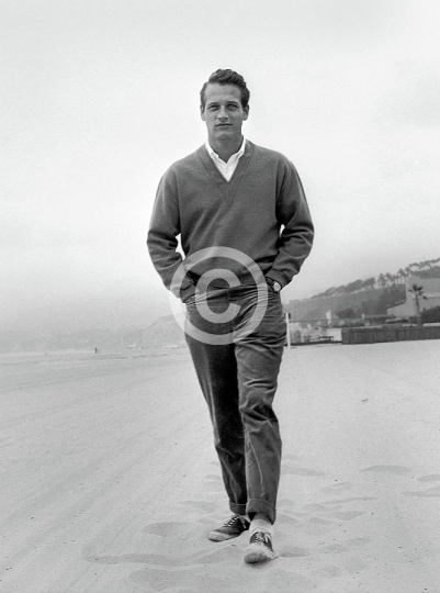 Paul Newman Walking On The Beach