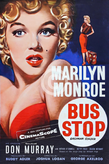 Print of Bus Stop classic movie poster, 1956 romantic comedy starring Marilyn Monroe Don Murray